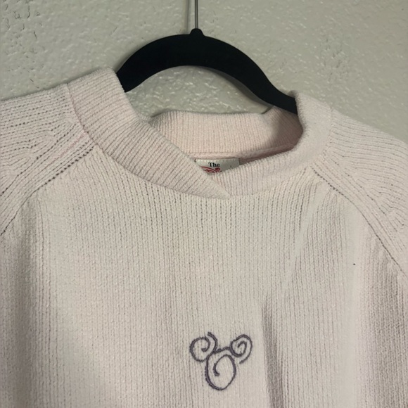 VTG Disney Store Y2K Sweater Light Pink Mickey Mouse Embroidery Disney Parks XL - Picture 5 of 9